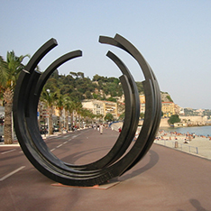 Bronze seaside abstract statue